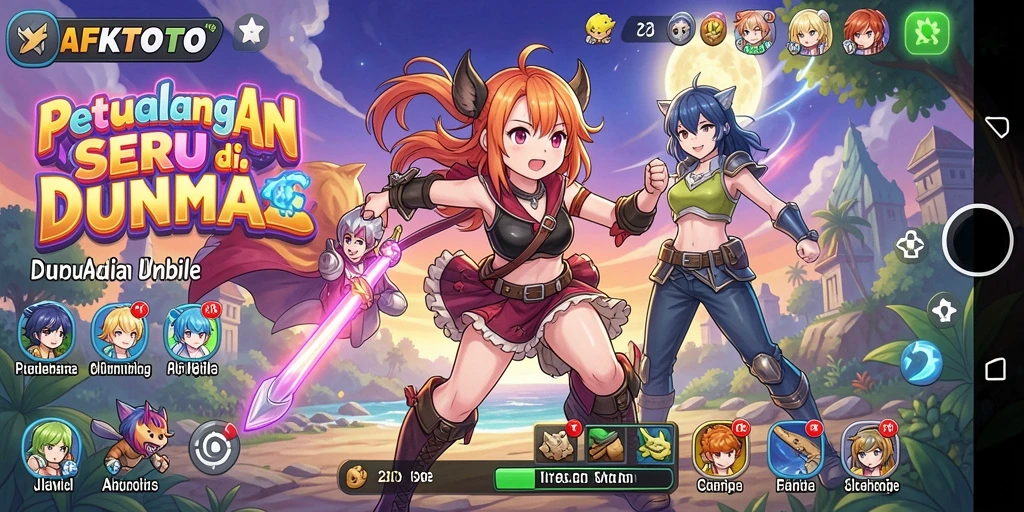 Tampilan memukau dari gameplay AFKTOTO yang penuh aksi anime.