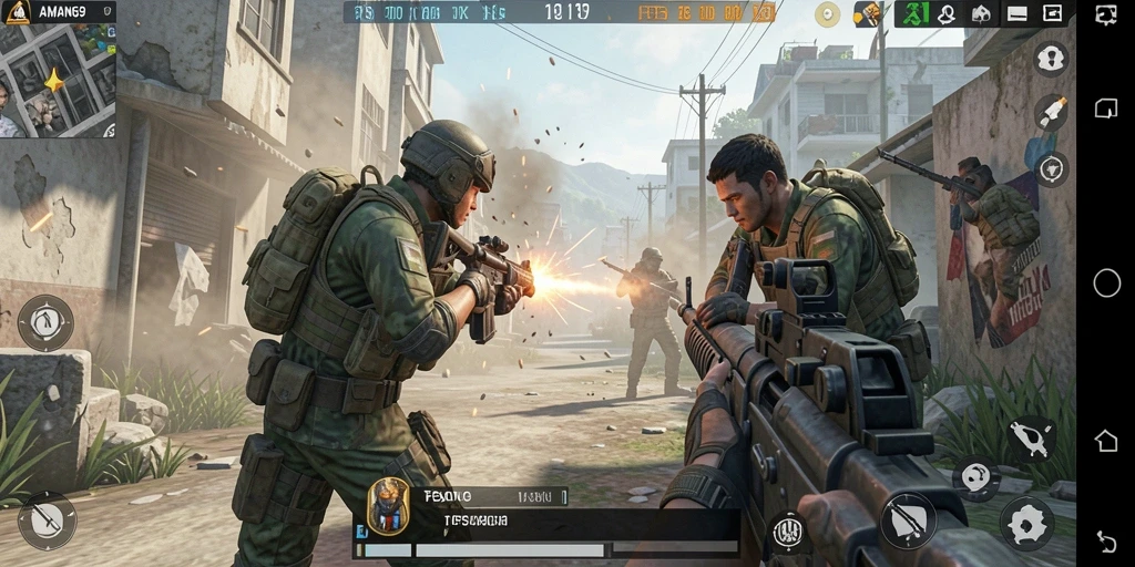 Gameplay AMAN69 yang seru dan menegangkan saat berperang.