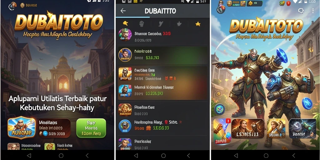 Tampilan utama DUBAITOTO menunjukkan fitur utilitas yang lengkap.