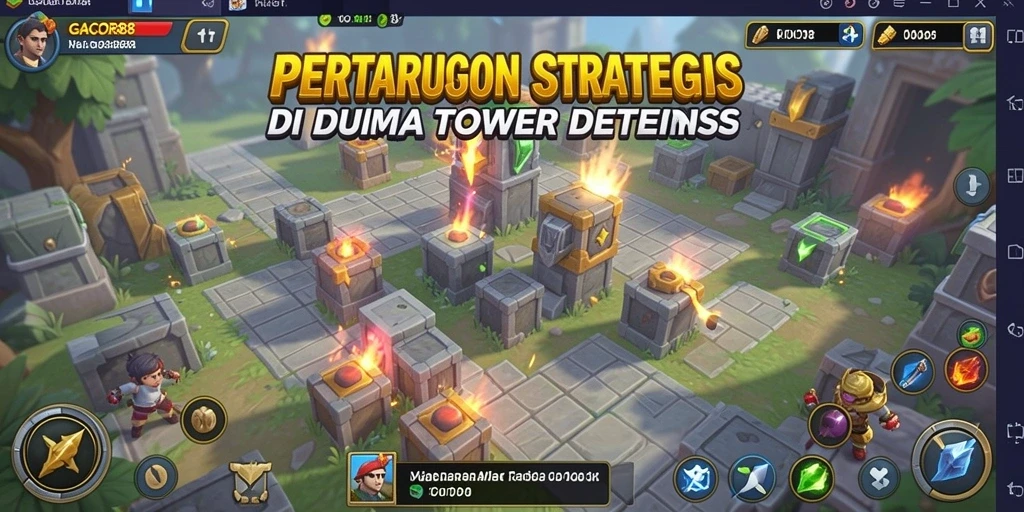 Gameplay menegangkan dan menarik dalam GACOR88 Tower Defense.