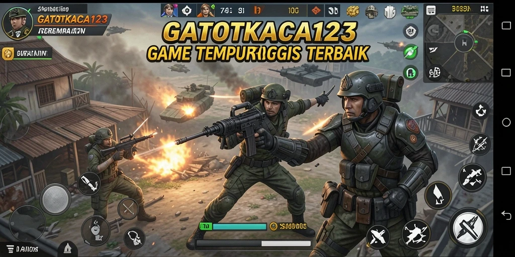 Tampilan menegangkan dari gameplay GATOTKACA123 dengan aksi TPS.