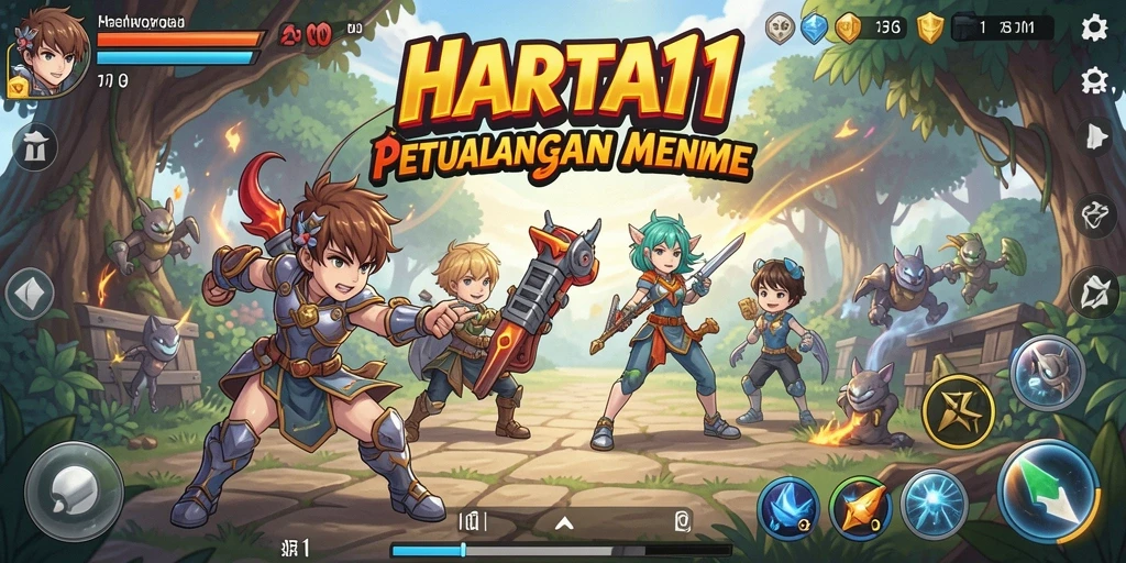 Tangkapan layar HARTA11 menampilkan pertarungan karakter Anime yang intens.