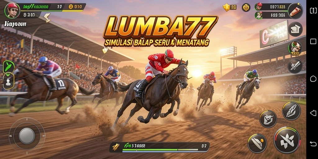 Tangkapan layar gameplay LUMBA77 menampilkan adrenalin balap yang seru.