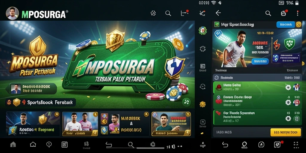 Tampilan gameplay MPOSURGA yang menarik dengan fitur Sportsbook.