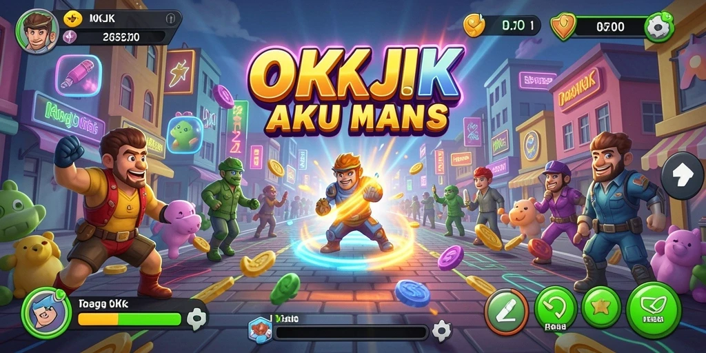 Tampilan gameplay OKJK yang colorful dan dinamis.