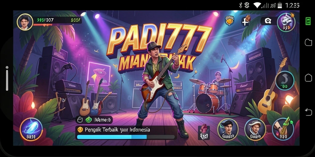 Tampilan gameplay PADI777 dengan iringan musik yang menarik.