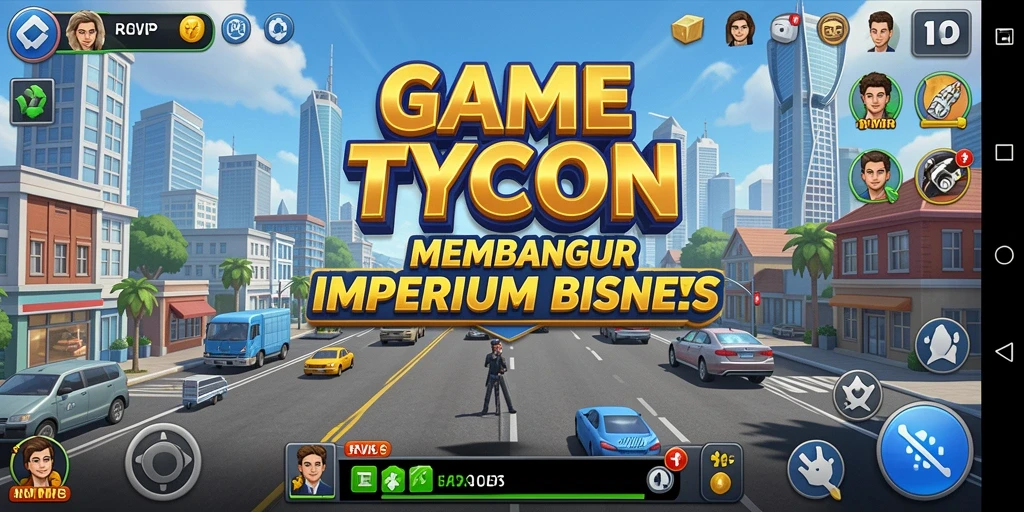 Tangkapan layar menampilkan gameplay RVIP dengan elemen pengelolaan bisnis yang menarik.