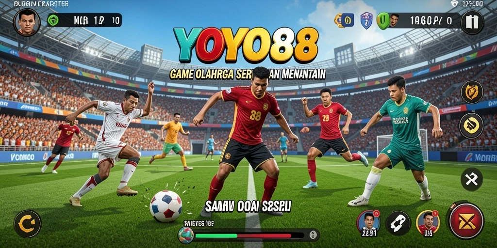 Tampilan gameplay seru dalam YOYO88 yang menampilkan aksi olahraga mendebarkan.