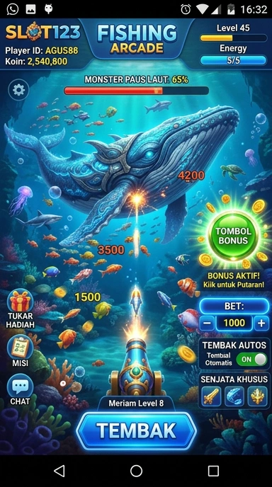 Tampilan antarmuka aplikasi slot123 yang user-friendly.